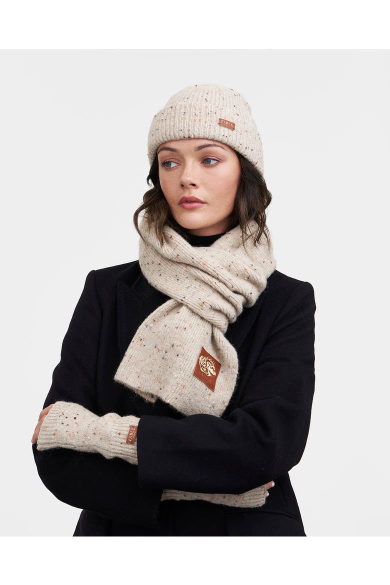 Taupe Knitted Scarf, Alternate, color, Taupe