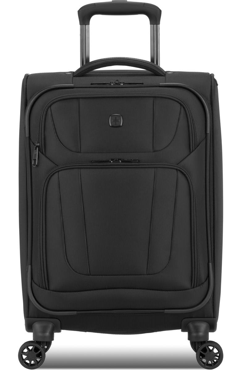 SWISSGEAR 20-Inch Softside Spinner Luggage, Main, color, Black