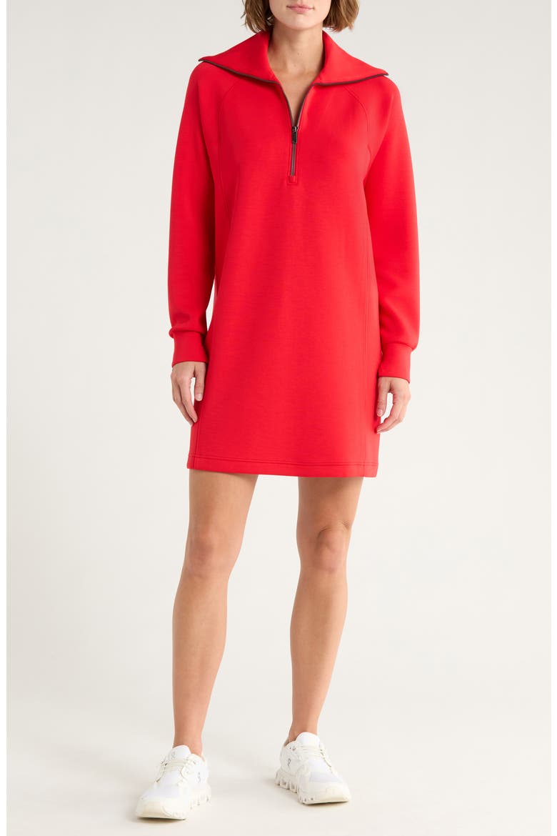 AirEssentials Half Zip Minidress, Main, color, SPANX RED