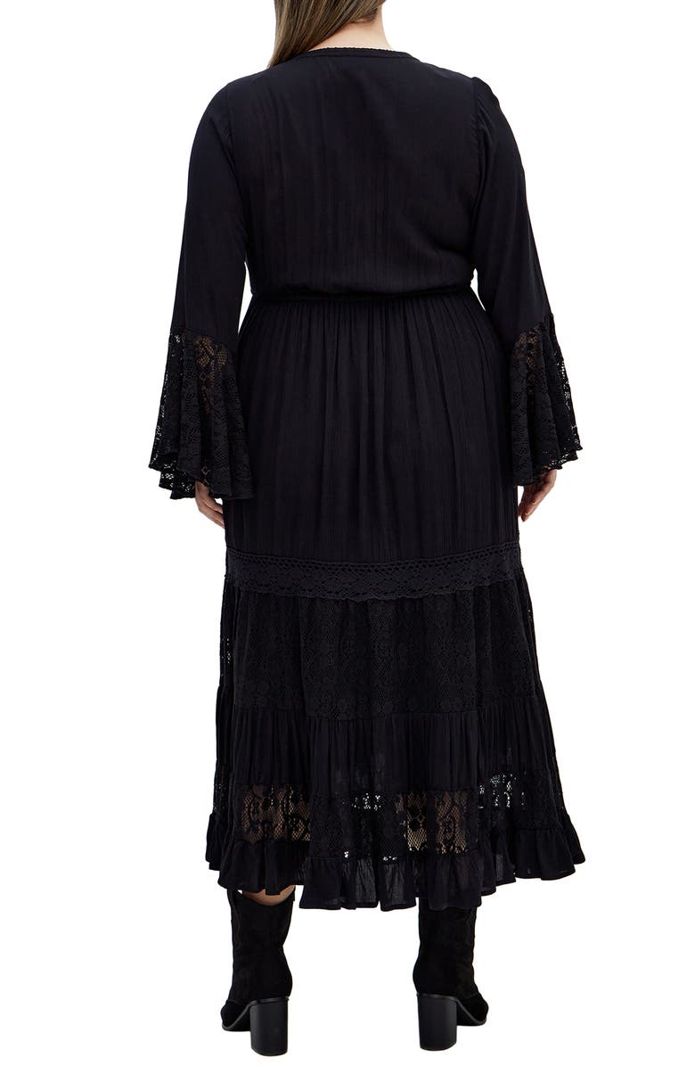 City Chic Tisha Lace Long Sleeve Maxi Dress, Alternate, color, 