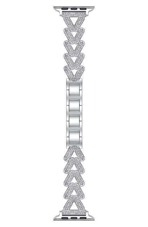 Valentina Stainless Steel & Rhinestone Apple Watch® Bracelet Watchband