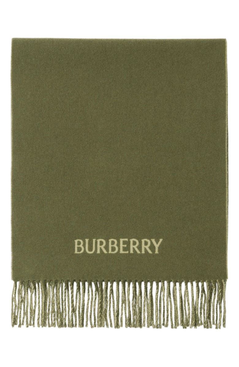 Burberry Knight Jacquard Two Tone Cashmere Scarf, Alternate, color, 