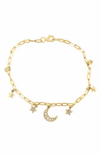Diamond Moon & Star Charm Bracelet