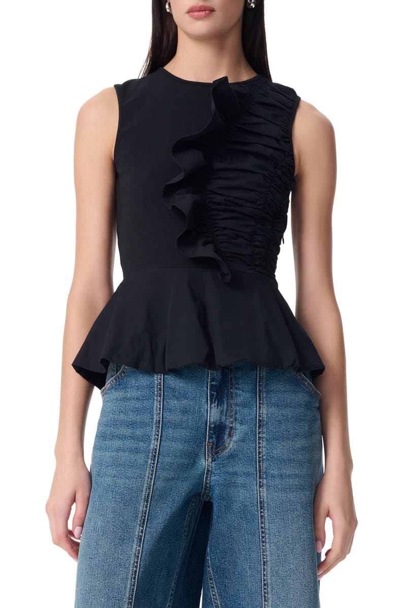 Robert Rodriguez Rosa Bubble Peplum Top, Main, color, Black