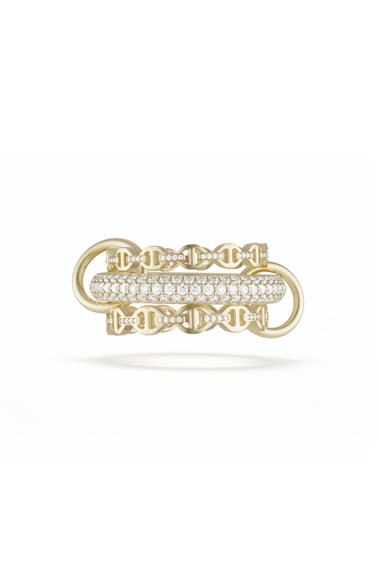 Spinelli Kilcollin Hoorsenbuhs x SK Microdame Pavé Linked Rings, Main, color, Yellow Gold