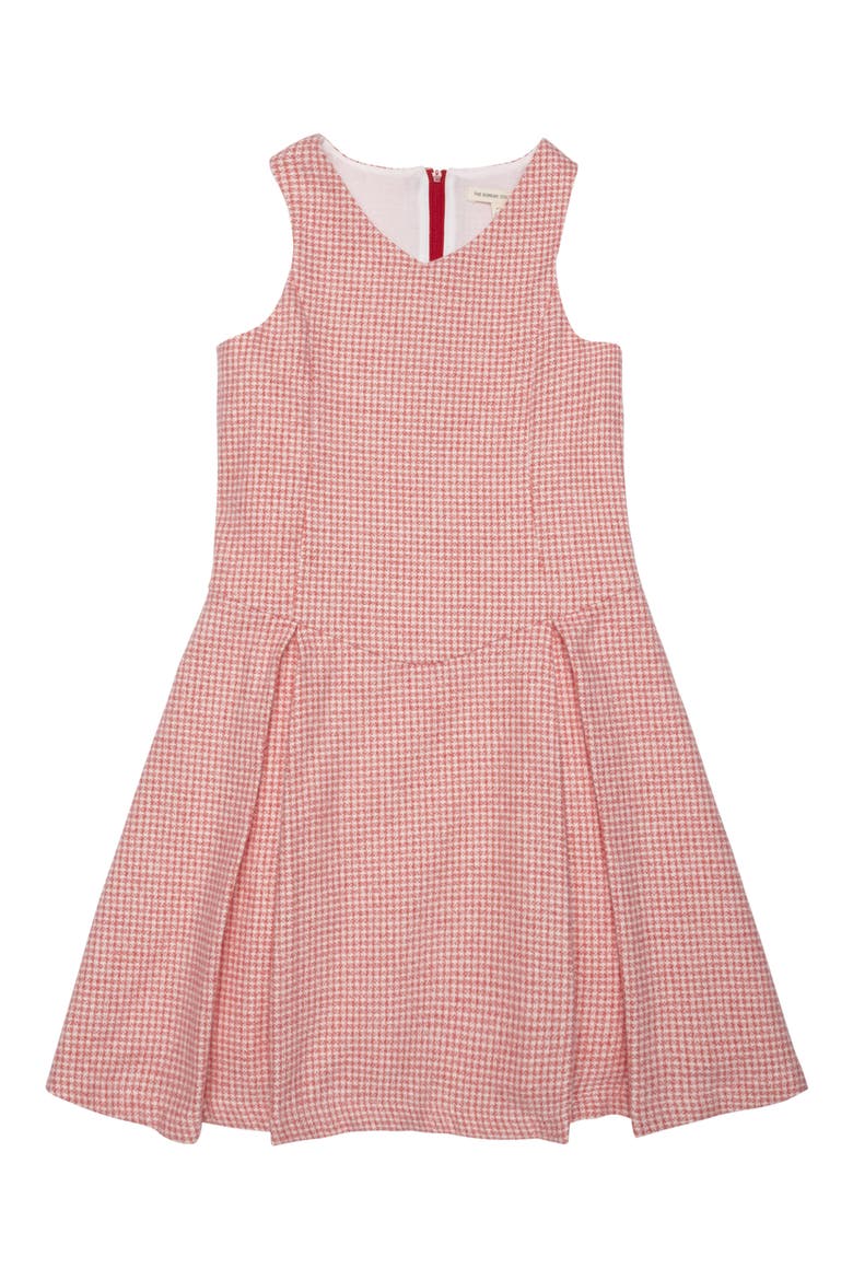 Kids' Houndstooth Sleeveless Organic Cotton Dress, Main, color, LIGHT/ PASTEL RED