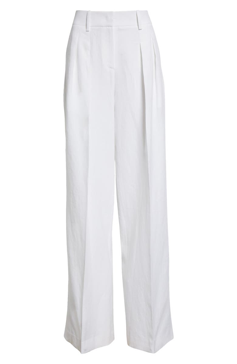 Michael Kors Collection Pleated Linen Wide Leg Pants, Alternate, color, 