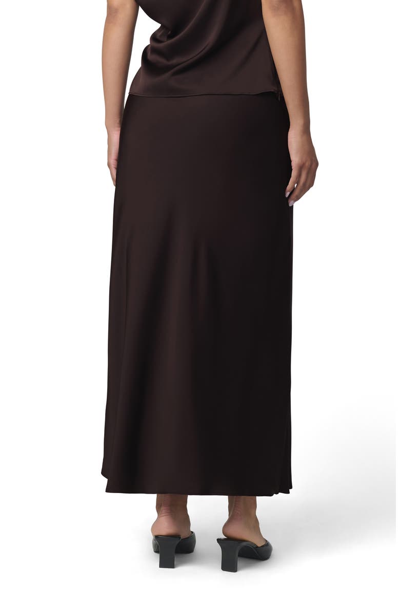 Ines Satin Maxi Skirt, Alternate, color, ESPRESSO