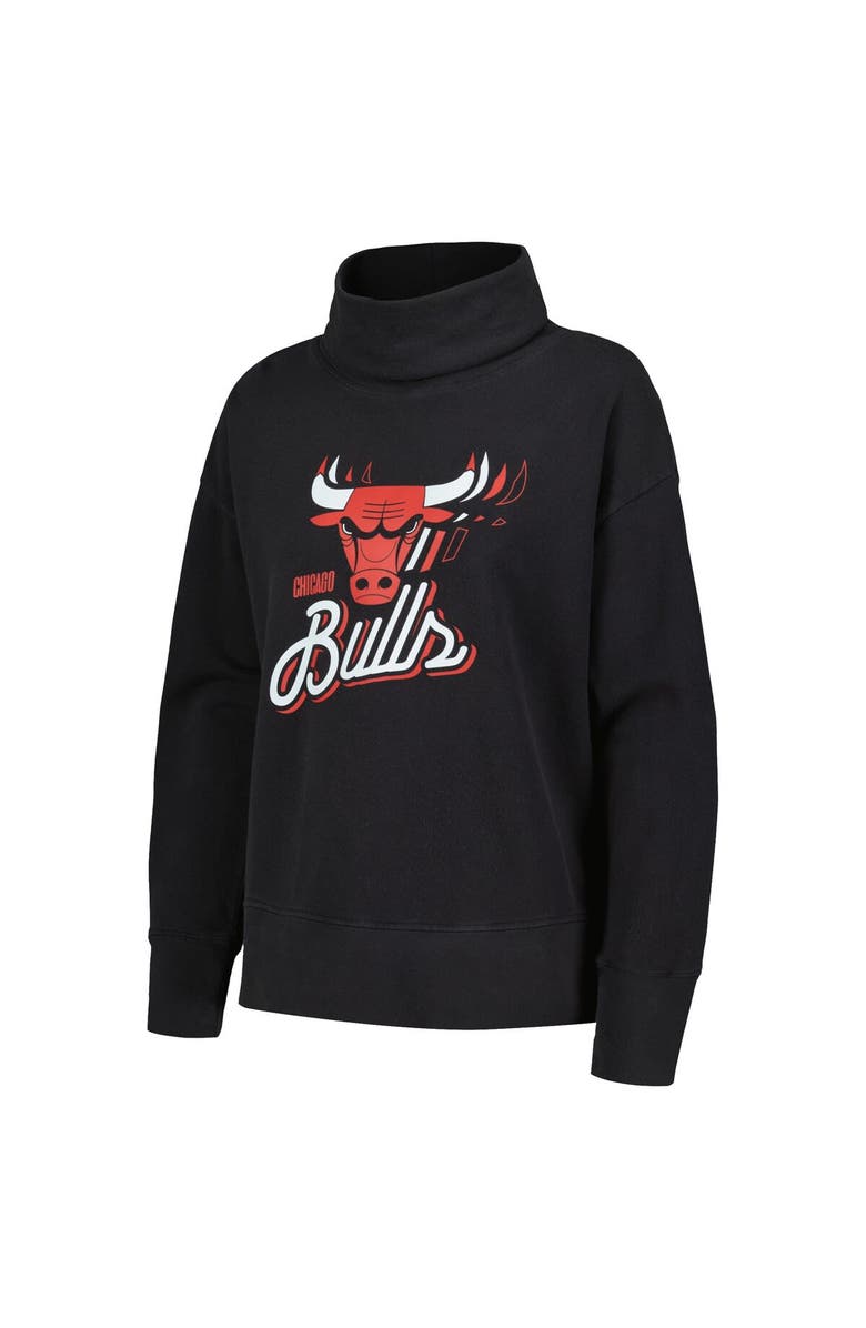 LEVELWEAR Women's Levelwear Black Chicago Bulls Sunset Pullover Sweatshirt, Alternate, color, Black