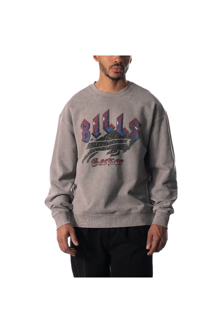 Unisex The Wild Collective Gray Buffalo Bills Distressed Pullover Sweatshirt, Main, color, Gray