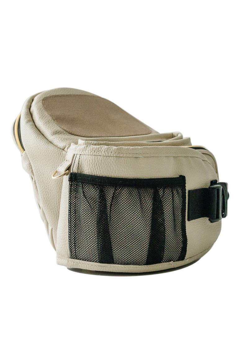 Quilted Faux Leather Hip Seat Carrier, Alternate, color, CREAM