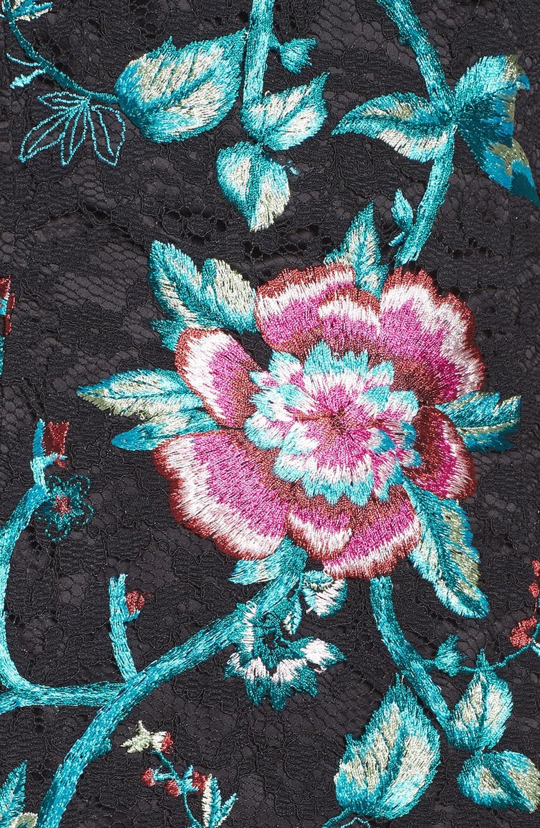 Eliza J Floral Embroidered Lace Sheath Dress, Alternate, color,