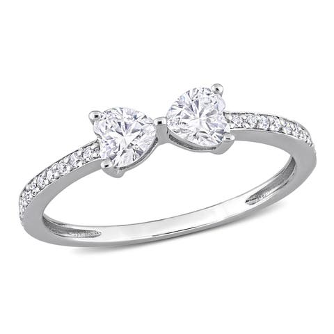Moissanite Duo Heart Ring