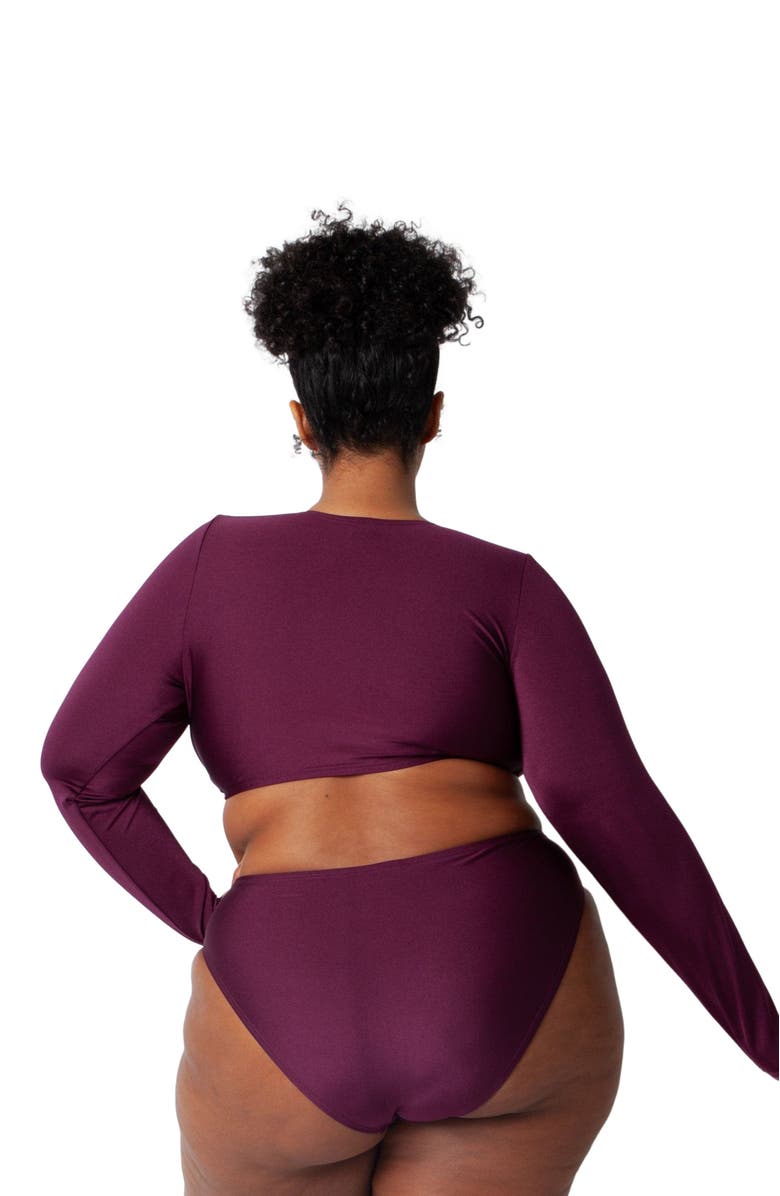 Villa Fresca Bria Bikini Swim Bottoms, Alternate, color, Eggplant