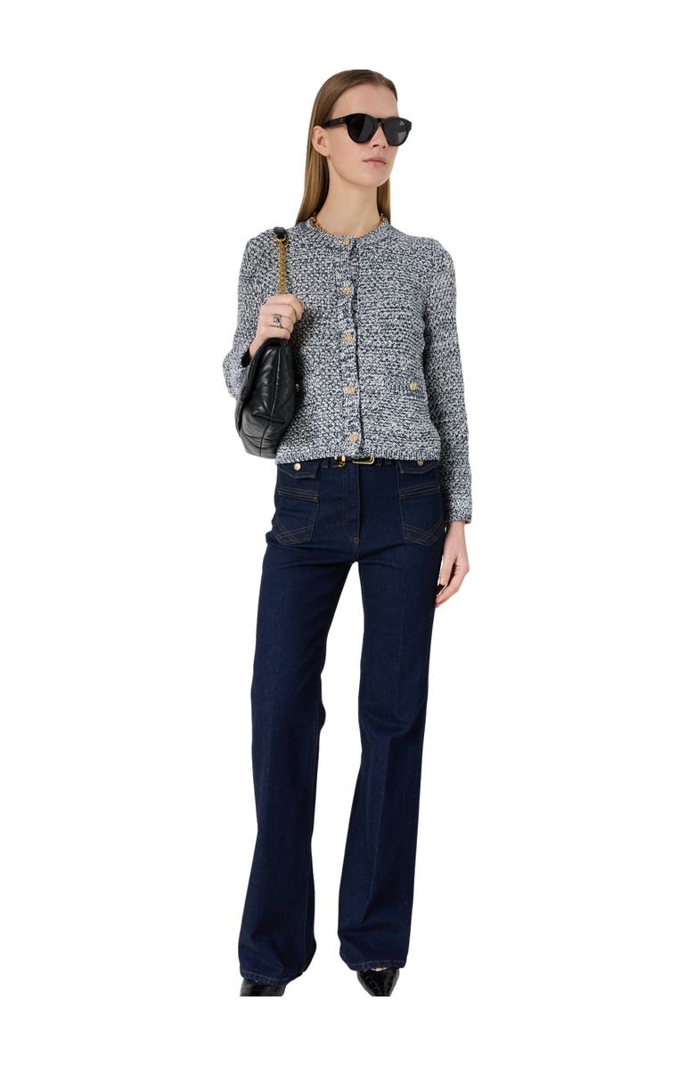 GERARD DAREL Leora Button Front Cardigan, Alternate, color, Navy Blue