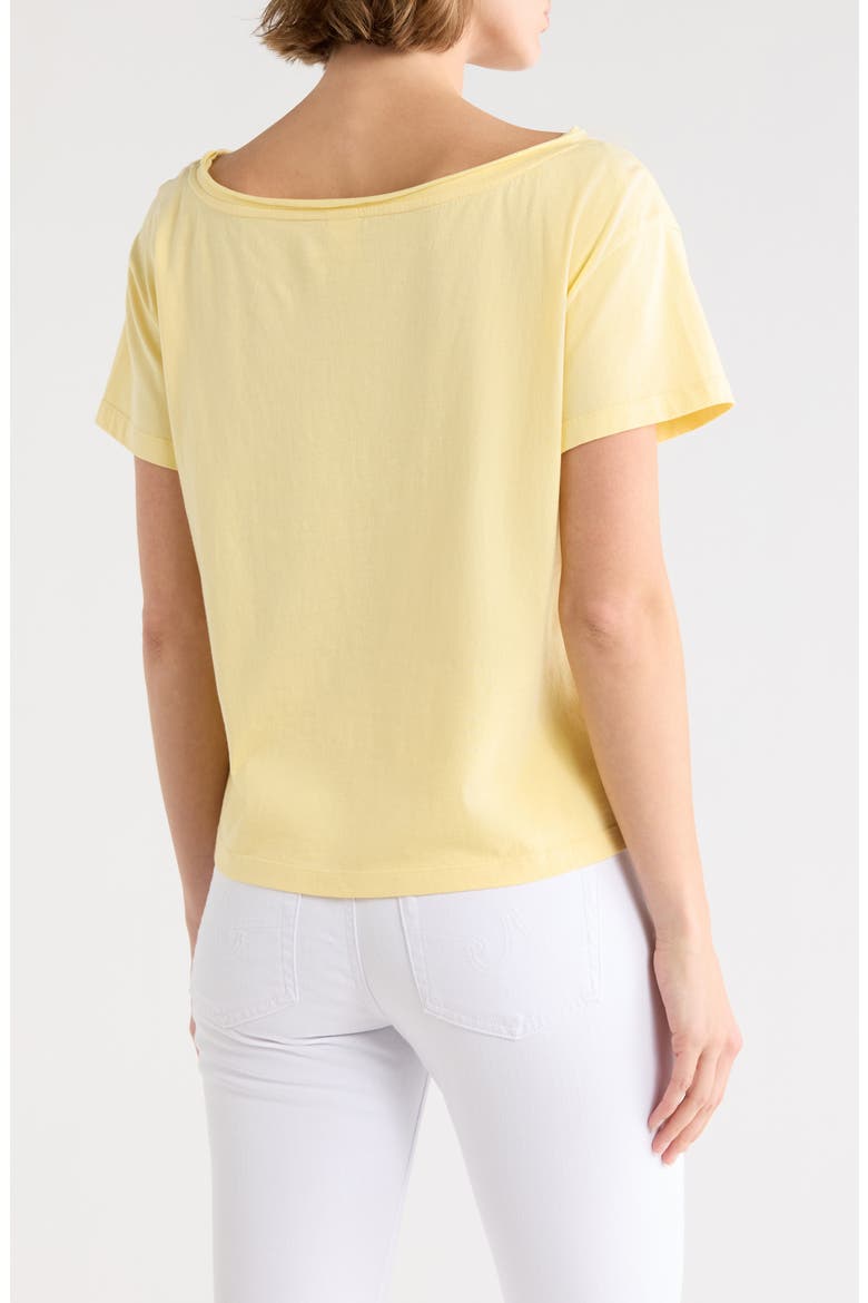 Slashed Neck Relaxed Short Sleeve T-Shirt, Alternate, color, YELLOW BEGONIA