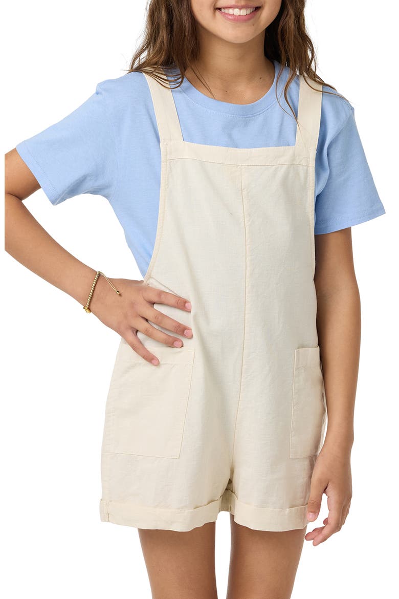 Kids' Starlette Cotton & Linen Romper, Alternate, color, IVORY