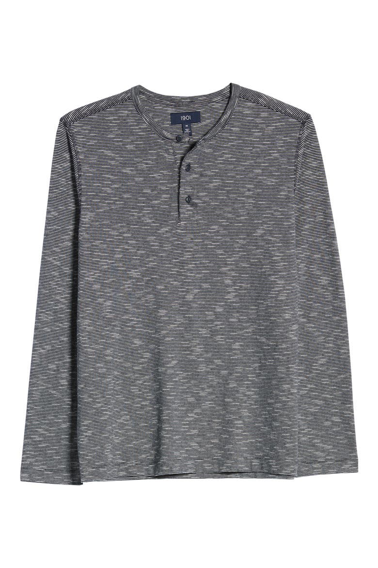 Slub Stripe Long Sleeve Henley, Alternate, color, NAVY IRIS WHITE STRIPE