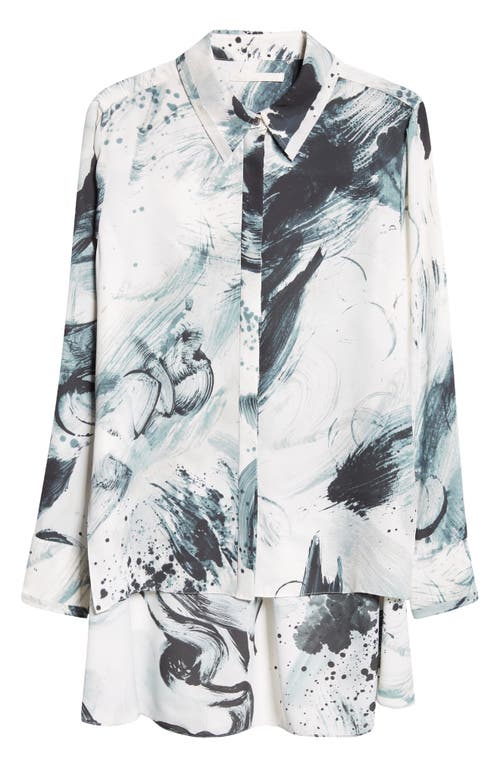 JASON WU COLLECTION JASON WU COLLECTION BRUSHSTROKE PRINT GEORGETTE BUTTON-UP SHIRT