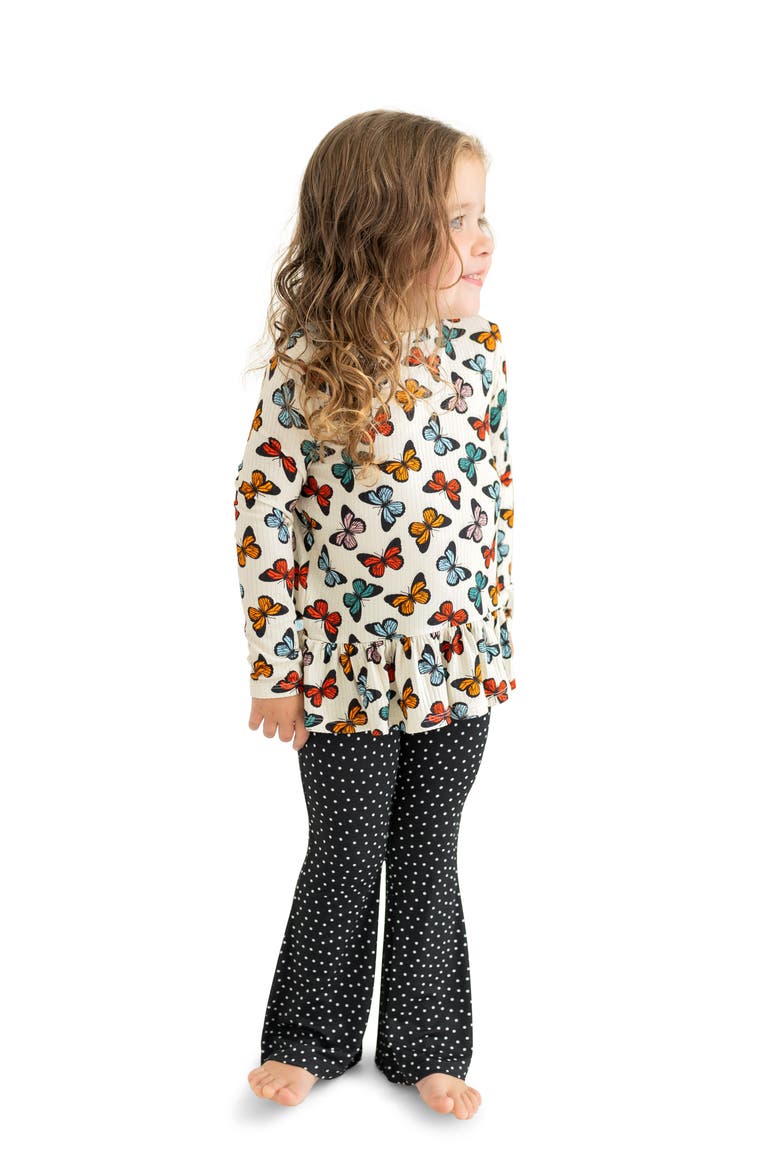 Kids' Liarisa Long Sleeve Top & Flare Pants Set, Alternate, color, OPEN BEIGE