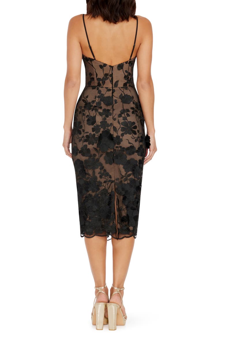 Josselyn Floral Embroidered Sleeveless Dress, Alternate, color, BLACK