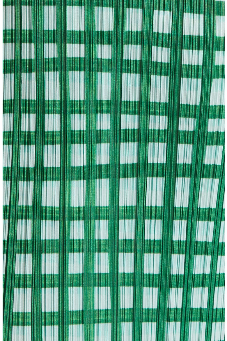Basket Print Pleated Midi Dress, Alternate, color, GREEN