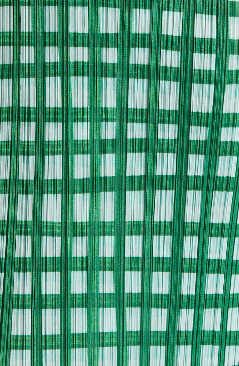 Issey Miyake Basket Print Pleated Midi Dress, Alternate, color, Green