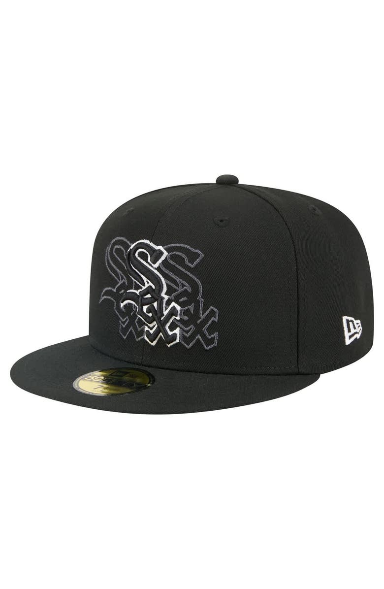 New Era Men's New Era Black Chicago White Sox Tri-Hit 59FIFTY Fitted Hat, Main, color, Black