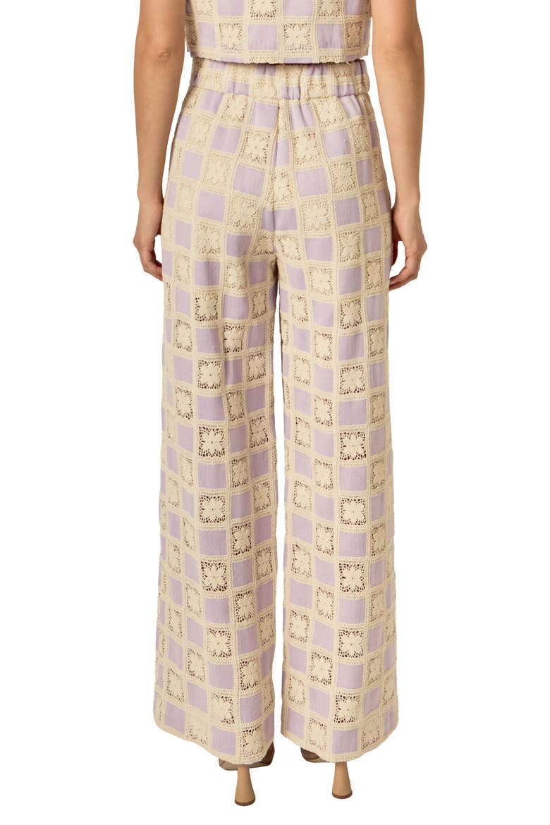 Embroidered Wide Leg Pants, Alternate, color, LILAC