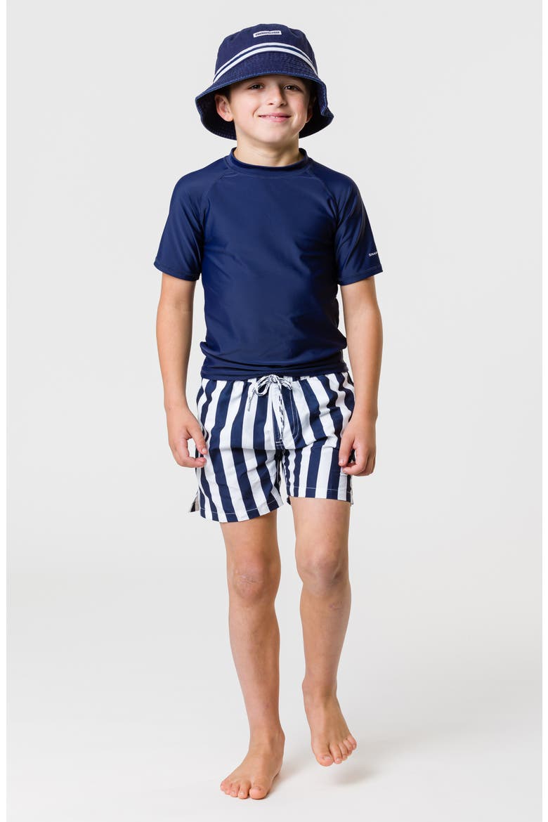 Kids' Short Sleeve Rashguard, Alternate, color, NAVY