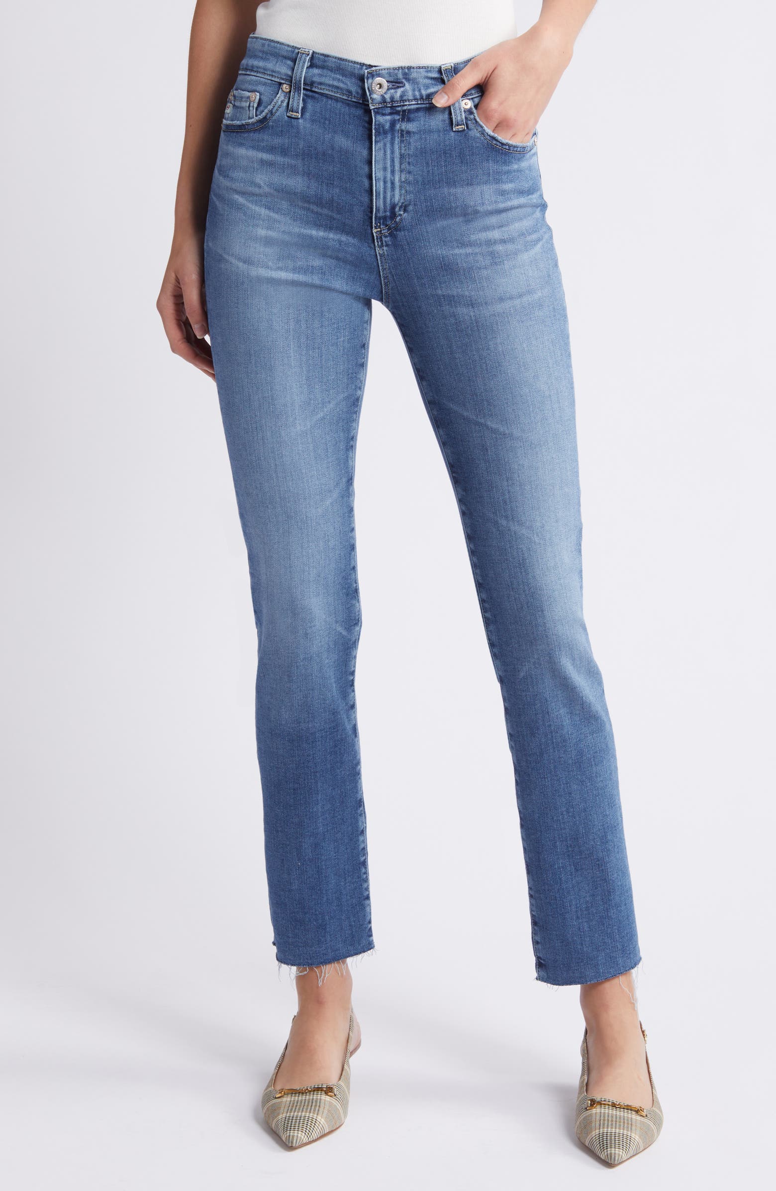 AG Mari Raw Hem Slim Straight Leg Jeans | Nordstromrack
