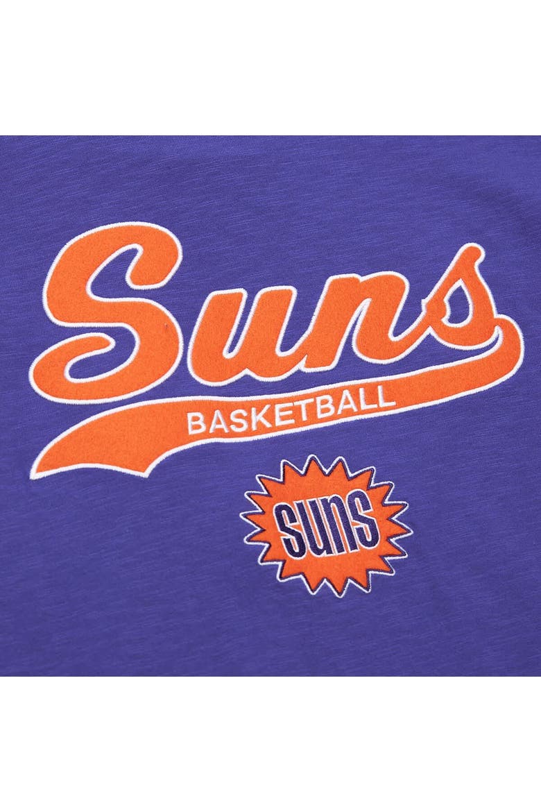 Men's Mitchell & Ness Purple Phoenix Suns Hardwood Classics Felt Applique Slub T-Shirt, Alternate, color, Purple