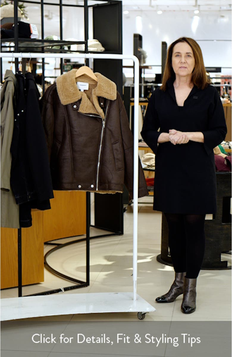 Faux Shearling Oversize Aviator Jacket, sales video thumbnail