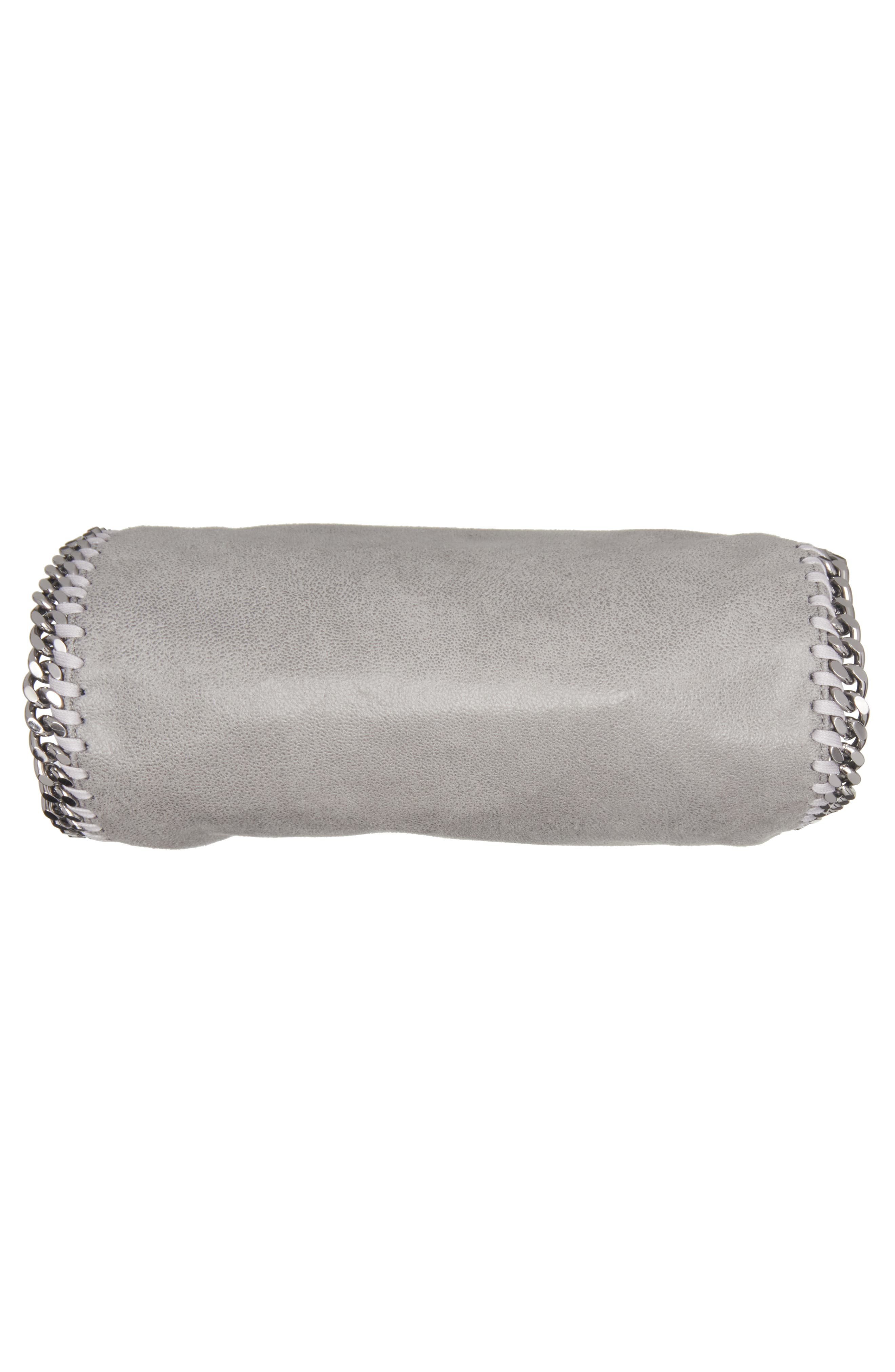 Falabella Shaggy Deer Faux Leather Foldover Tote, Alternate, color, LIGHT GREY