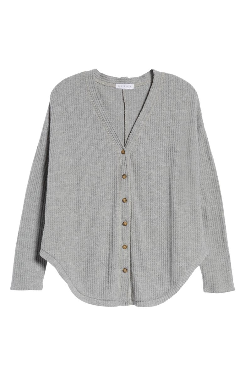 Socialite Thermal Button Front Shirt, Alternate, color,