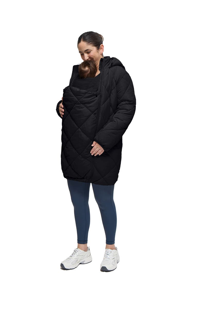 Ingrid & Isabel Longline Puffer with Insert, Alternate, color, Black