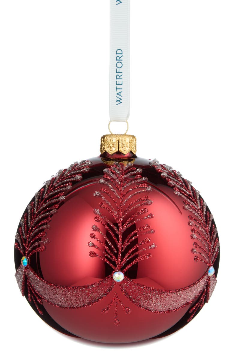 Waterford Holiday Heirlooms Red Bauble Glass Ornament, Alternate, color, Multi