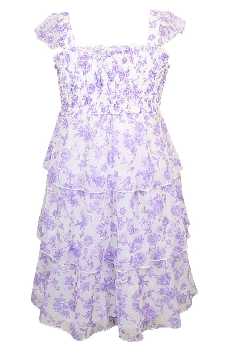 Zunie Kids' Sleeveless Chiffon Dress, Main, color, Lilac/ White