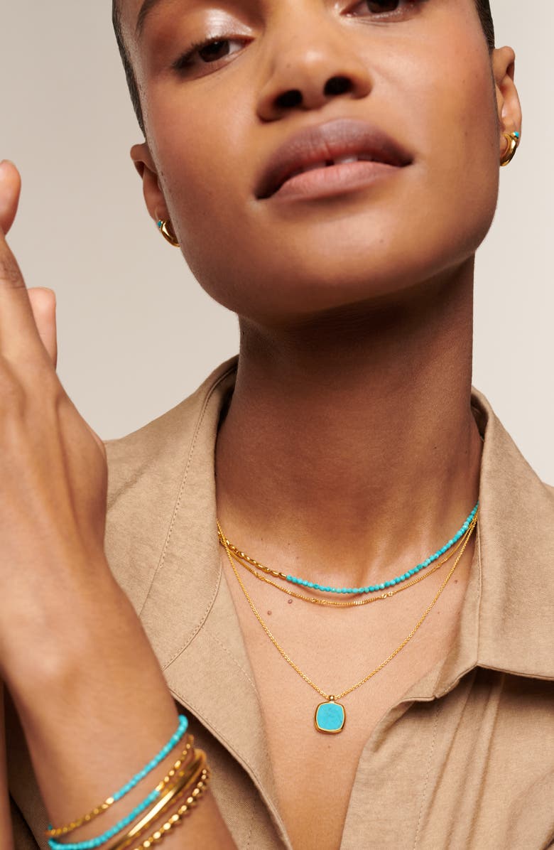 Monica Vinader Delphi Turquoise Pendant Necklace, Alternate, color, 