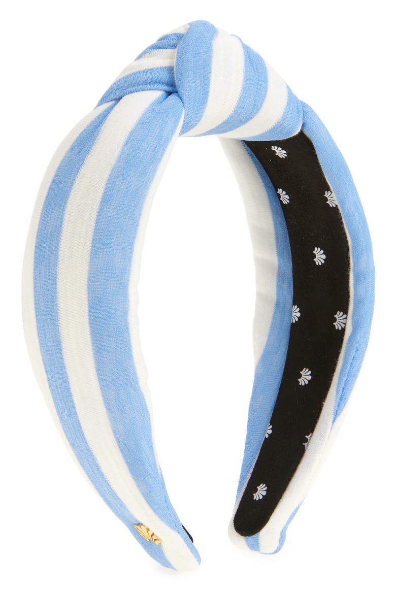 Knot Linen Headband, Main, color, CAPRI STRIPE
