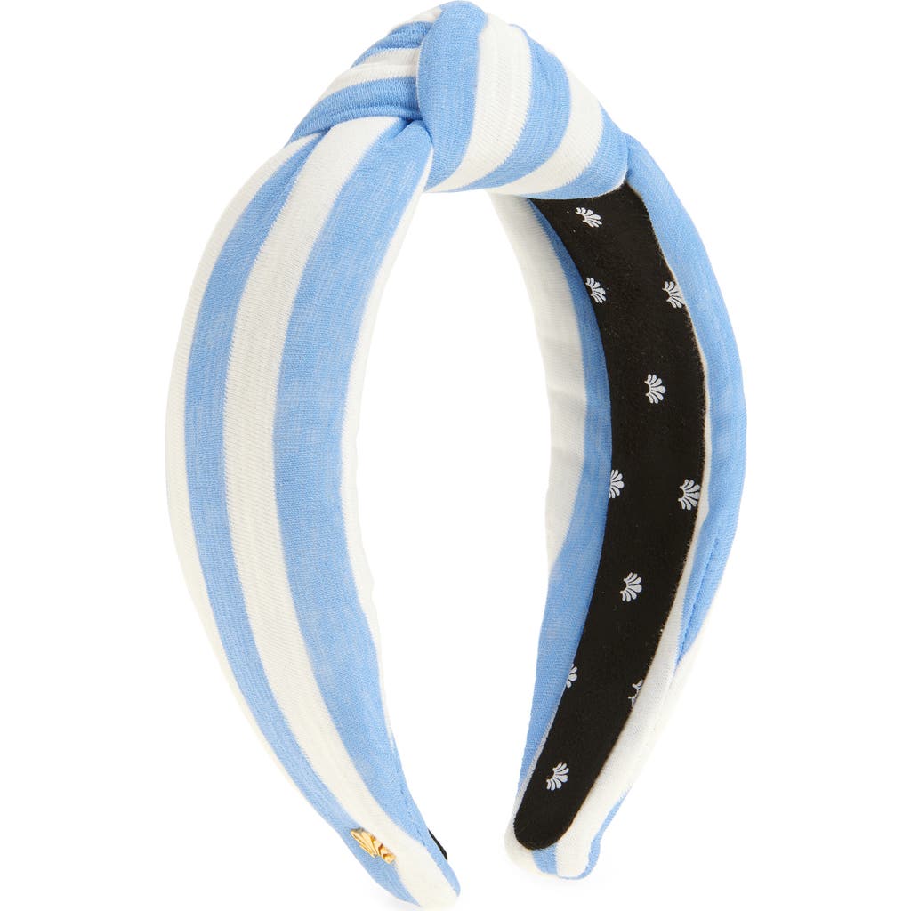 Lele Sadoughi Knot Linen Headband In Capri Stripe