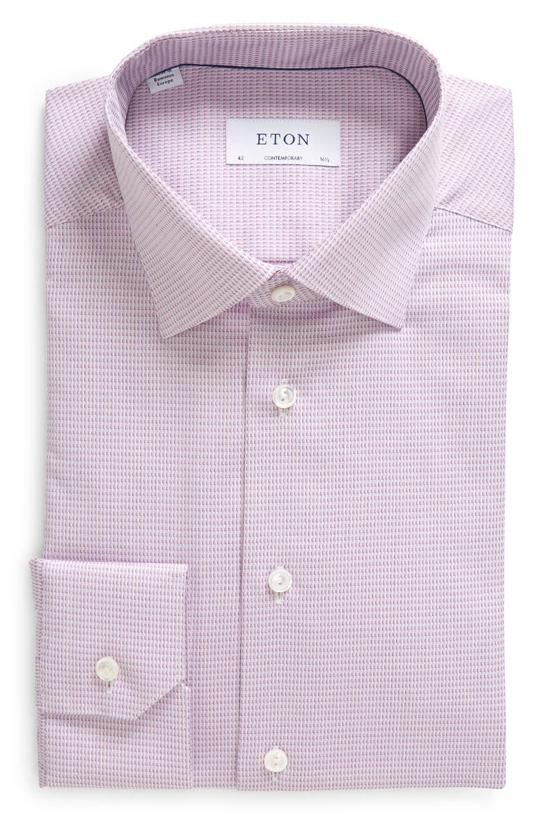 Contemporary Fit Textured Twill Dress Shirt, Main, color, MEDIUM PINK