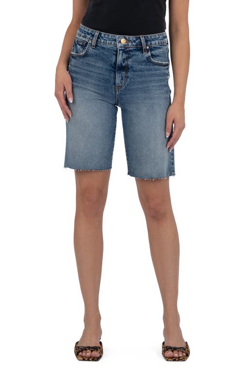 Kut From The Kloth Hailey Raw Hem Denim Bermuda Shorts
