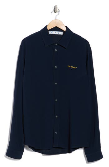 Off-white Holiday Logo Overshirt In Blue