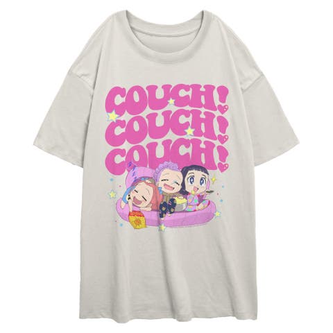 Junior's Cute Superstars Couch Time Short Sleeve Oversized T-shirt