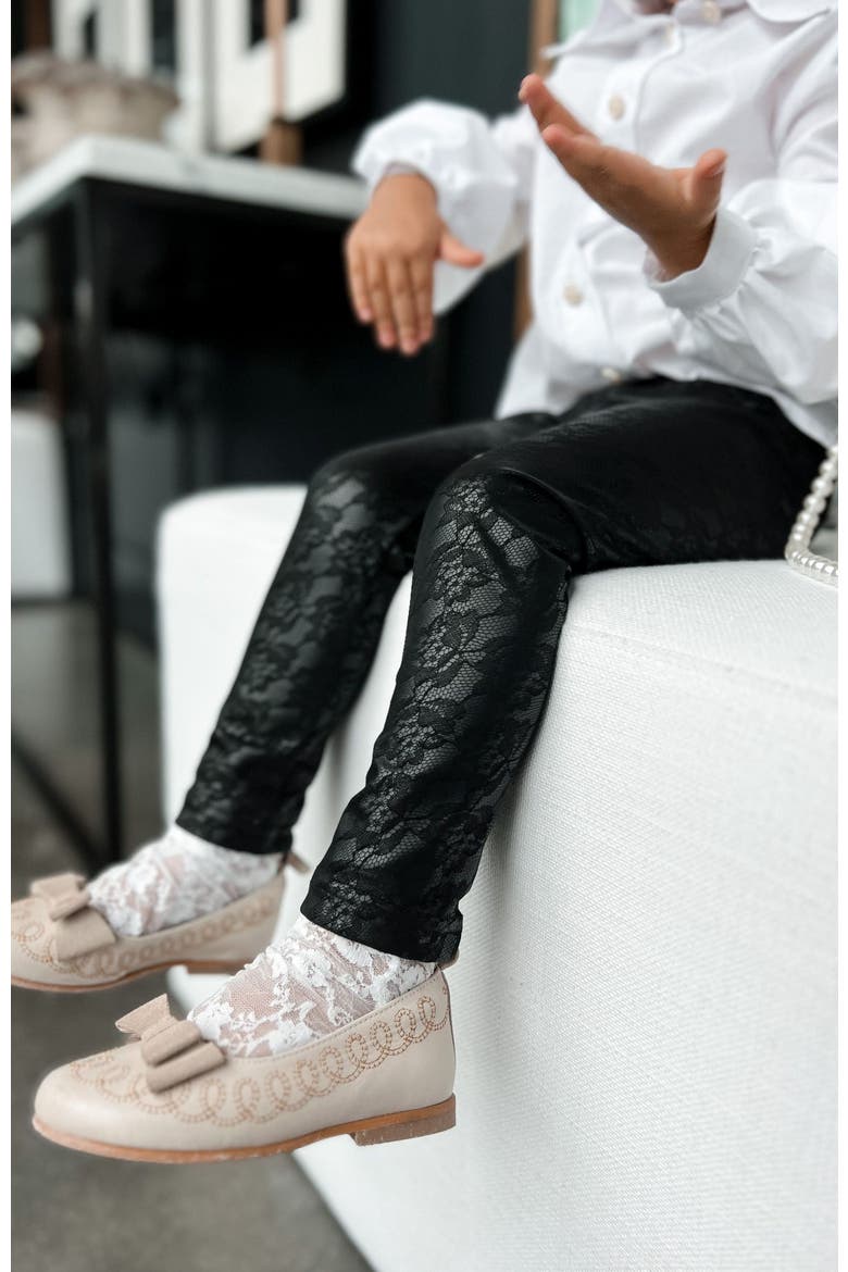 Vegan Printed Leather Leggings, Alternate, color, Black