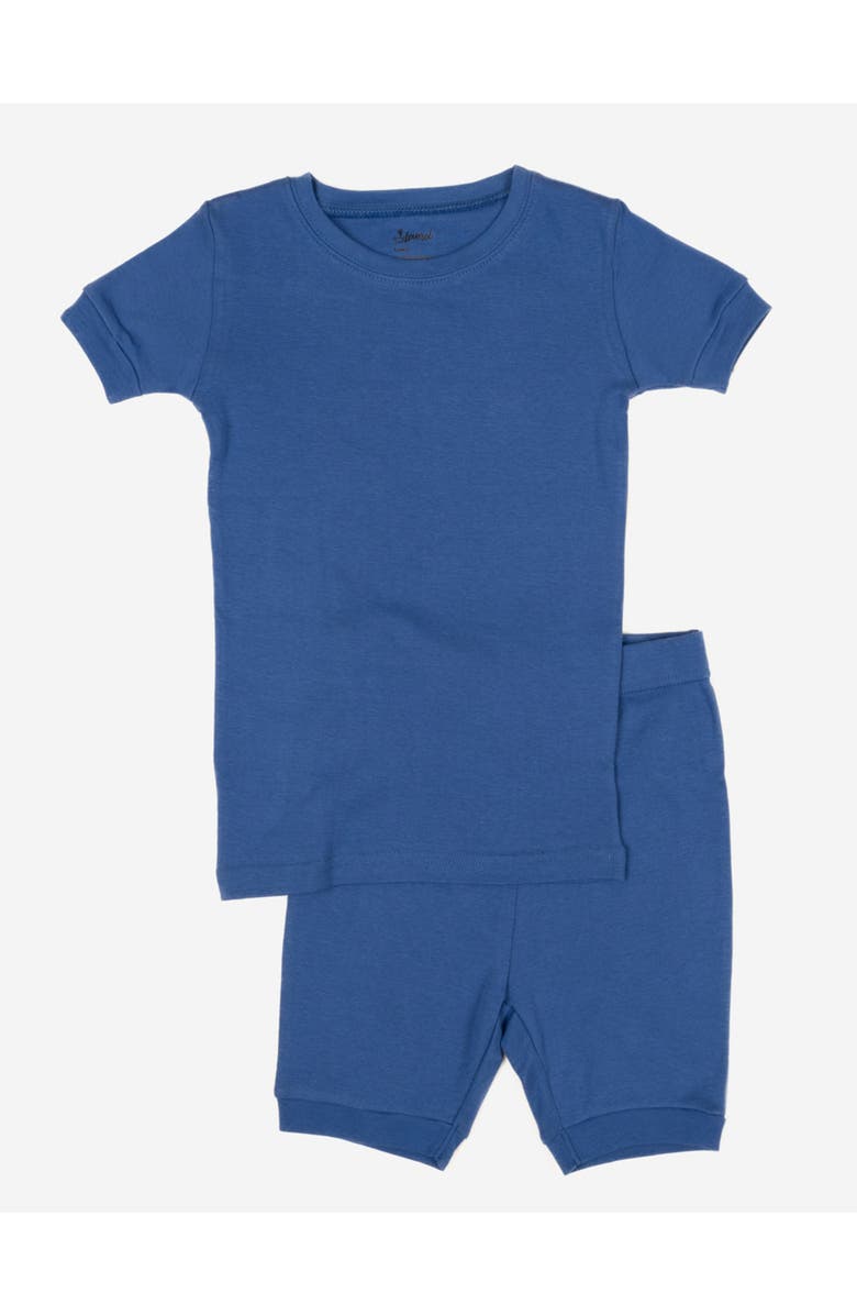 Leveret Kids Short Sleeve Cotton Solid Matching Family Pajamas, Main, color, Royal Blue