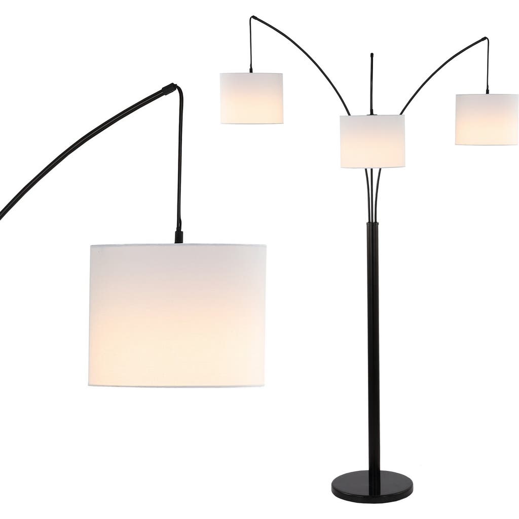 Jonathan Y Barrie 78.5" 3-light Mid-century Modern Head-adjustable Iron Led Arc Floor Lamp, Oil Rubb In Oil Rubbed Bronze