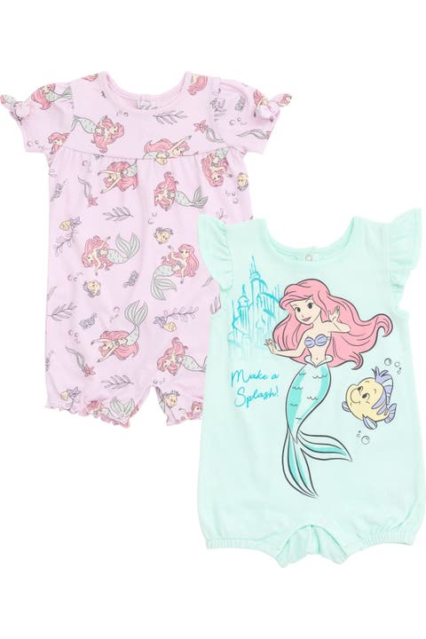 The Little Mermaid Princess Ariel 2-Pack One Piece Bubble Rompers