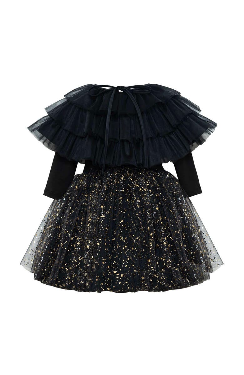 Mini Celebrities Blair Tulle Dress Set, Alternate, color, Black Sparkle